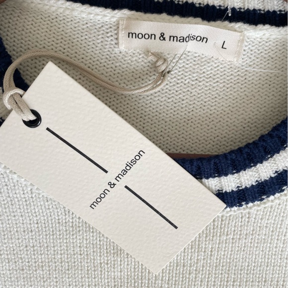 NWT Moon & Madison Pickleball Cropped  Boxy Sweater Preppy Cotton Blend Large - Picture 8 of 10